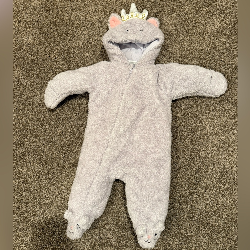 Koala Kids Fuzzy Gray Footed One Piece
